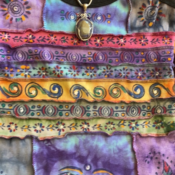 🌺 COLORFUL 100% Cotton Tank Made in Nepal Sz. S! - Picture 7 of 8